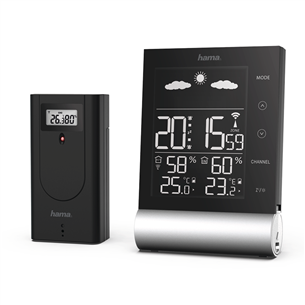 Hama Black Line, black/silver - Weather station Item - 00186417 00186417