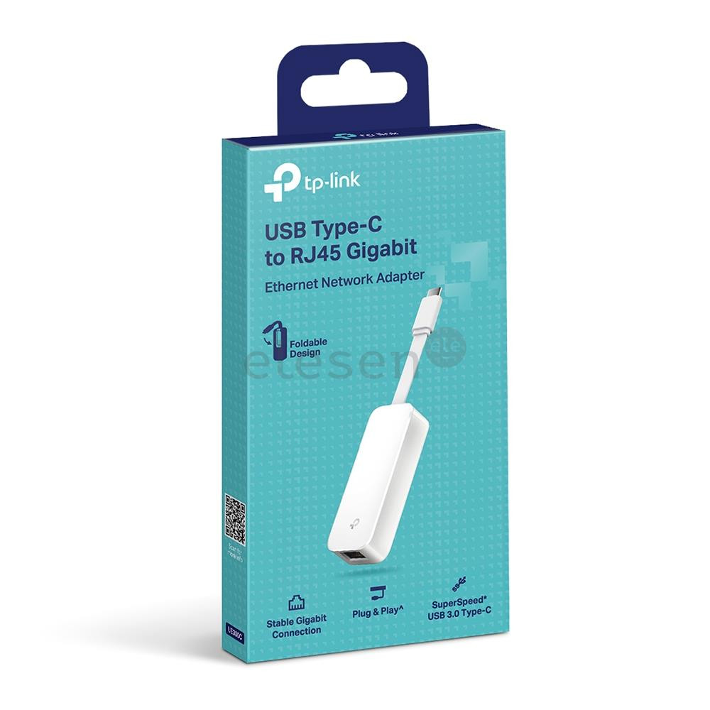 TP-Link Товар - UE300C, USB-C -> RJ45 Gigabit Ethernet, белый - Сетевой адаптер