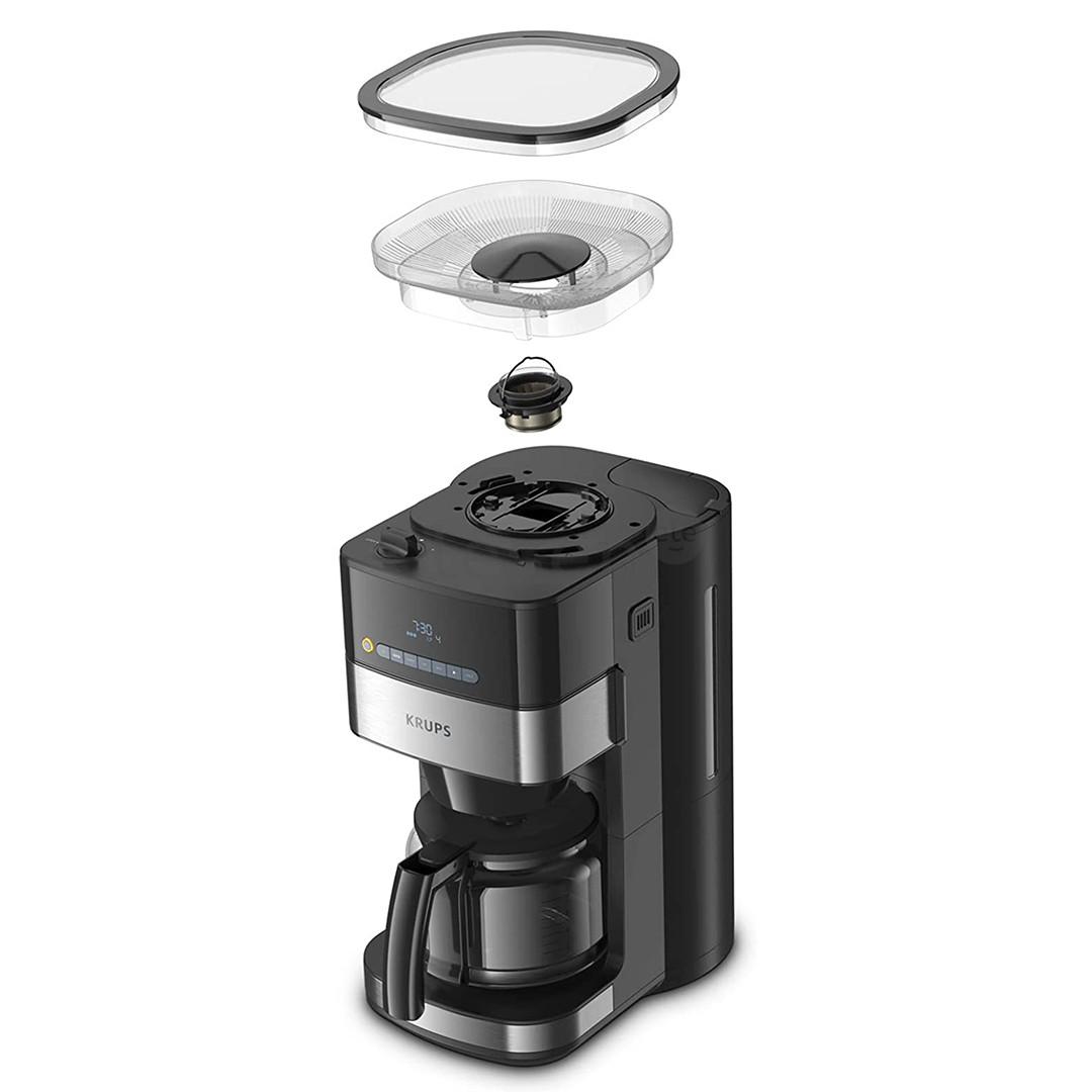 Krups Grind & Brew, резервуар для воды 1,25 л, черный - Капельная кофеварка с кофемолкой