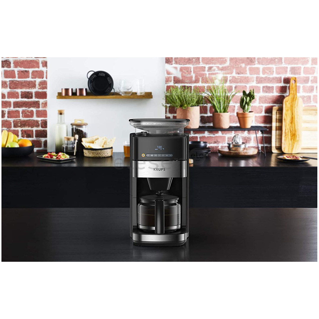 Krups Grind & Brew, резервуар для воды 1,25 л, черный - Капельная кофеварка с кофемолкой