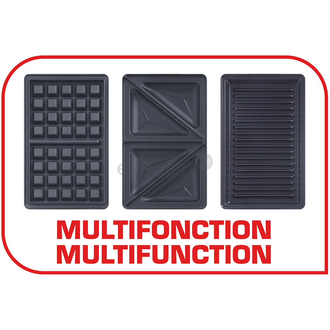 Tefal Snack Time, 3 in 1, 700 W, black/inox - Sancwich toaster Item - SW342D38