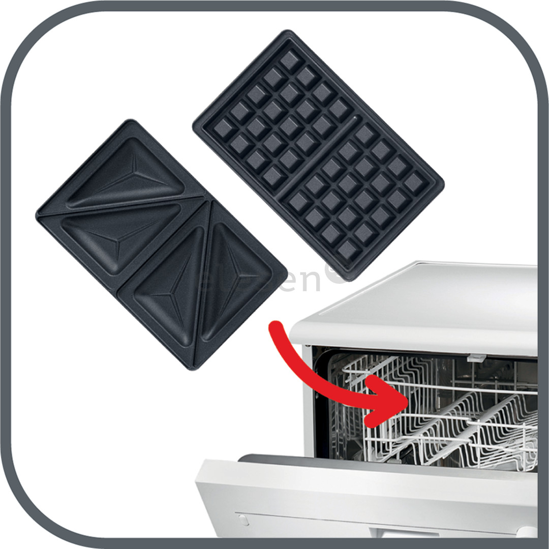 Tefal Snack Time, 3 in 1, 700 W, black/inox - Sancwich toaster Item - SW342D38