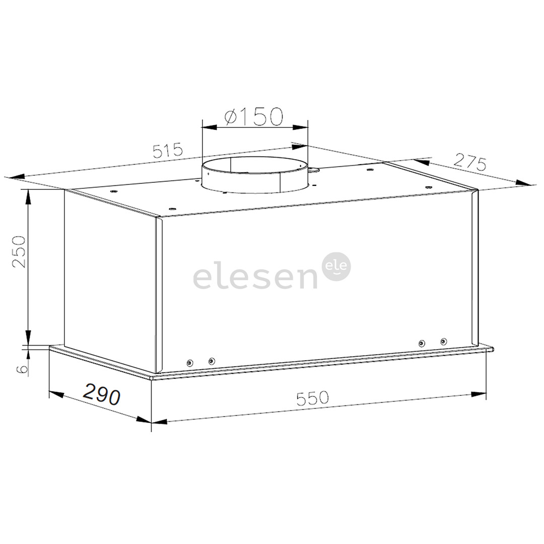 Gartraukis Hansa Prekė - OMP6553BGH, 462 m³/h, plotis 55 cm