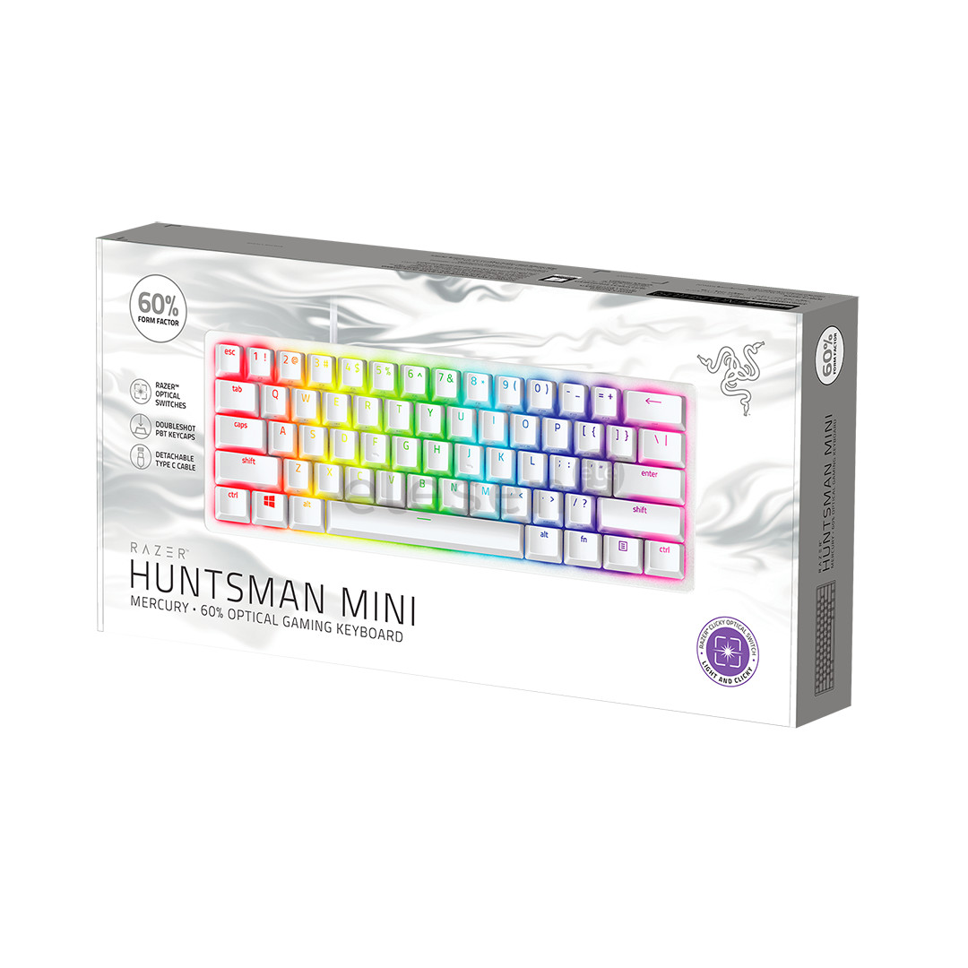 Klaviatūra Razer Huntsman Mini Mercury Edition Red Switch, SWE, laidinė Prekė - RZ03-03392000-R3N1