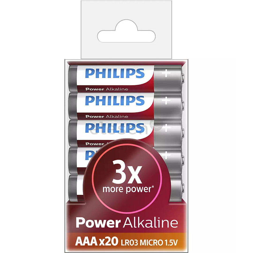 Philips Power Alkaline, LR03P/AAA, 20 pcs - Battery