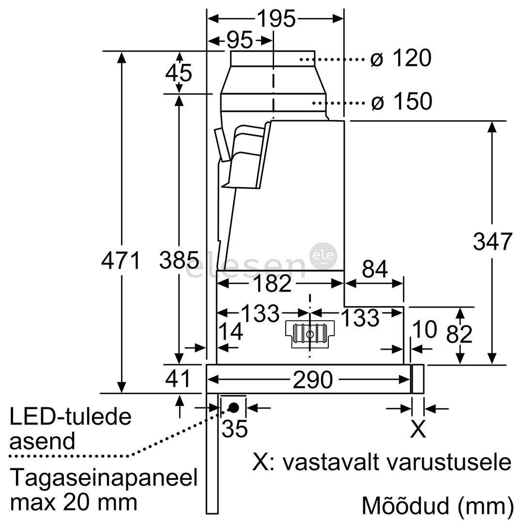 Bosch, 728 m³/h, width 59.8 cm, silver - Built-in Cooker Hood Item - DFS067A51
