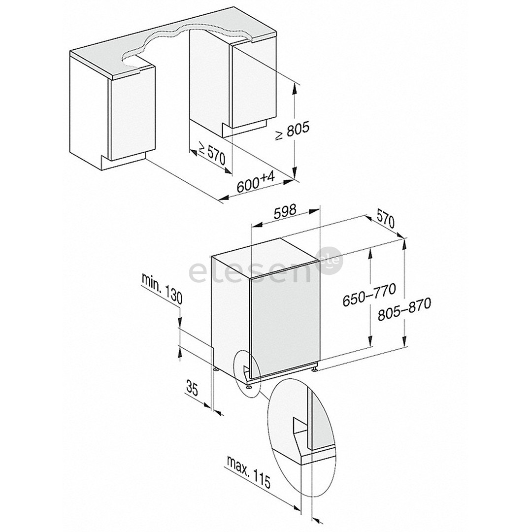 Miele, 14 комплектов посуды - Интегрируемая посудомоечная машина