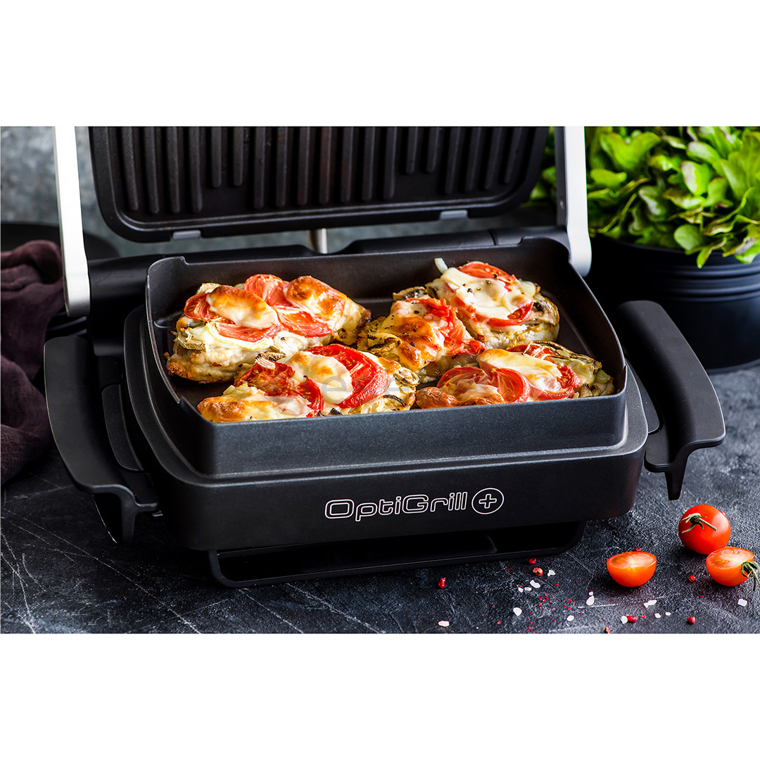 Tefal Optigrill+ + Snacking and baking XL, 2000 W, black/inox - Electric grill + baking accessory Item - GC724D12
