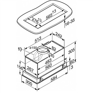 Miele, 585 m³/h, width 58 cm, inox - Built-in Cooker Hood Item - DA2668