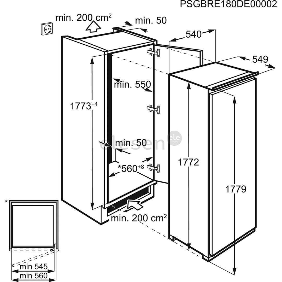 Įmontuojamas šalytuvas Elektrolux Prekė - LRB3DE18S