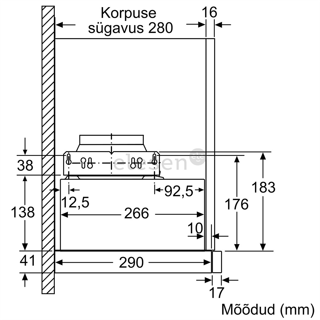 Bosch, 405 m³/h, width 59.8 cm, silver - Built-in Cooker Hood