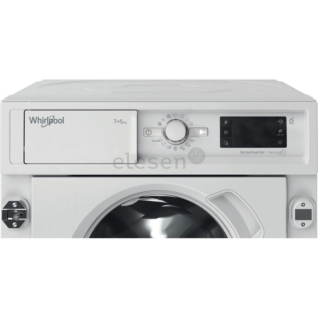 Whirlpool, 7 kg / 5 kg, depth 55 cm, 1400 rpm - Built-in Washer-Dryer Combo