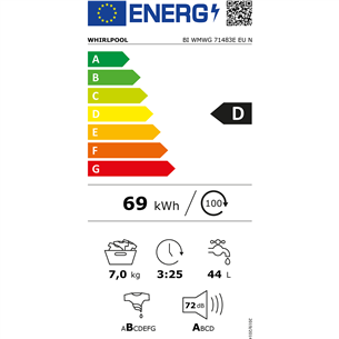 Įmontuojama skalbimo mašina Whirlpool  Prekė - BIWMWG71483EEU