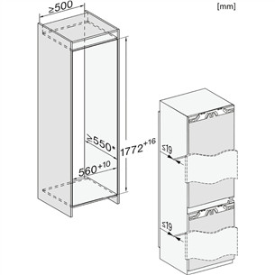 Miele, 244 L, height 177 cm - Built-in Refrigerator Item - KFN7744E