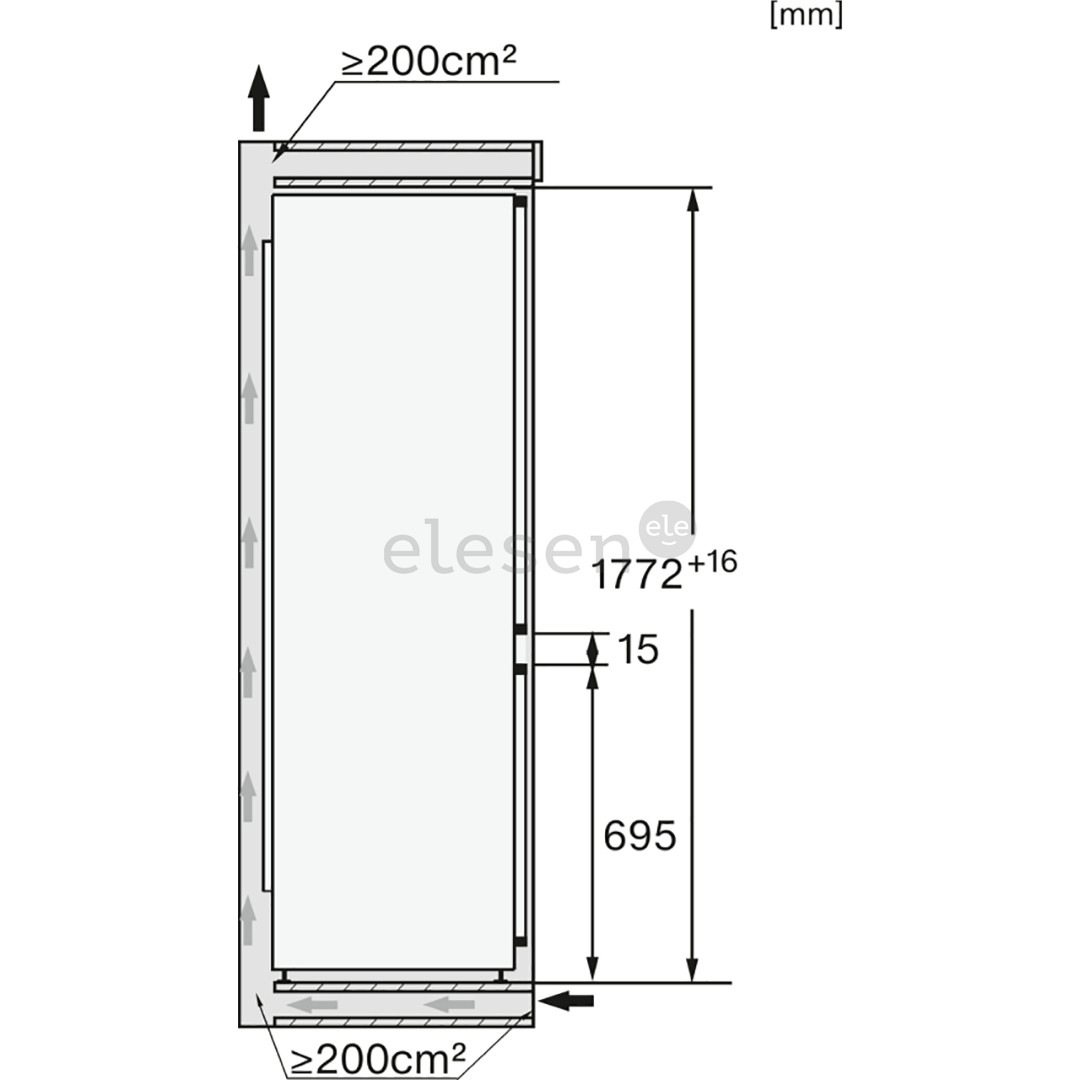 Miele, 244 L, height 177 cm - Built-in Refrigerator Item - KFN7744E