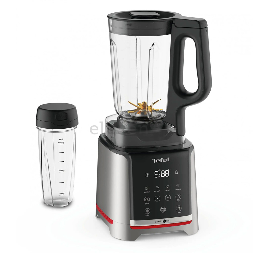 Tefal Infinity Mix+, 1600 W, 1.75 L + 600 ml, sidabro spalvos/juoda - Kokteilinė + butelis