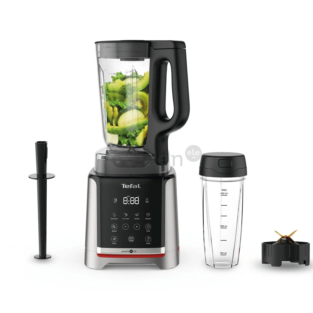 Tefal Infinity Mix+, 1600 W, 1.75 L + 600 ml, sidabro spalvos/juoda - Kokteilinė + butelis
