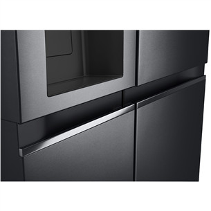 LG, vandens ir ledo aparatas, 635 L, aukštis 179 cm, juodas - SBS Šaldytuvas