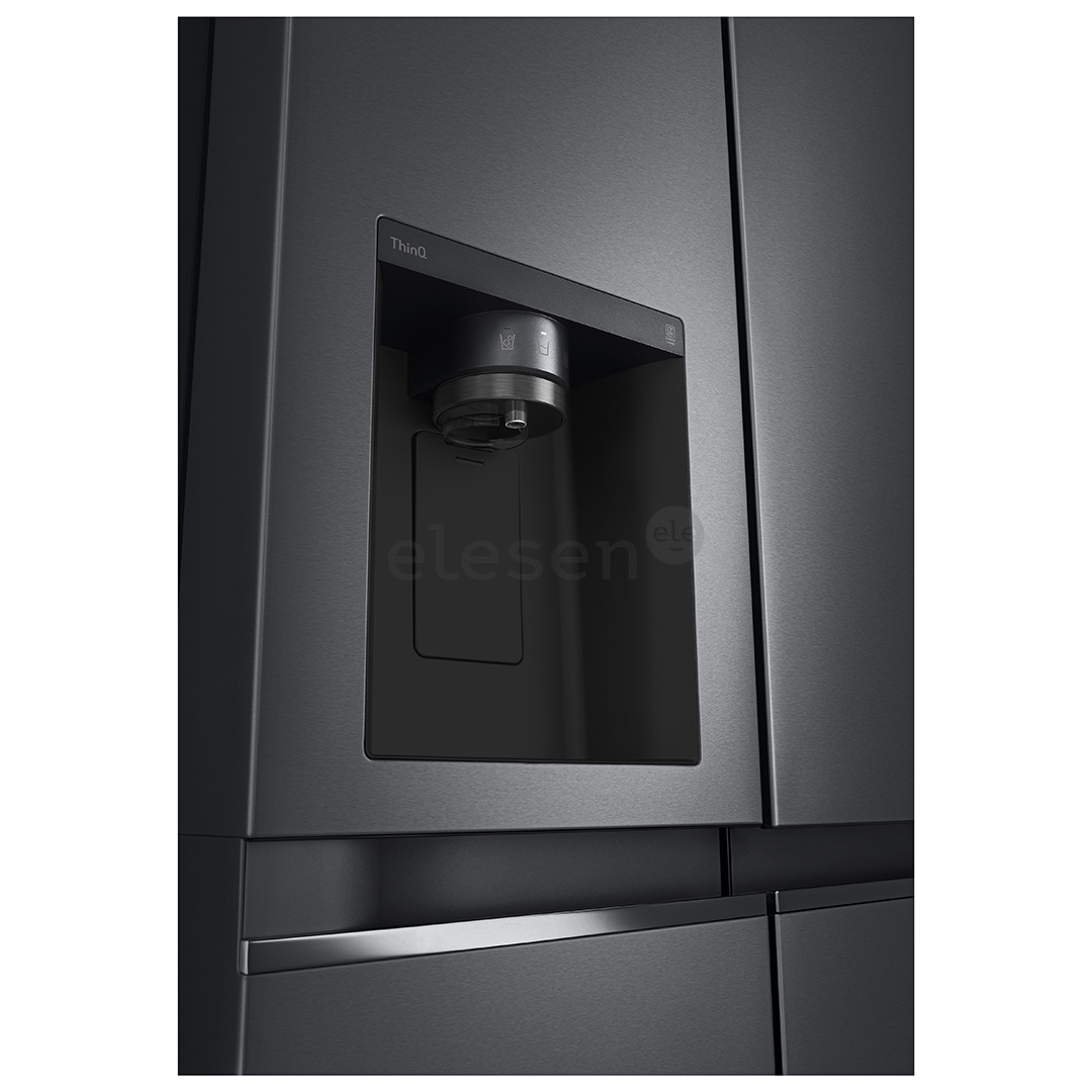 LG, vandens ir ledo aparatas, 635 L, aukštis 179 cm, juodas - SBS Šaldytuvas