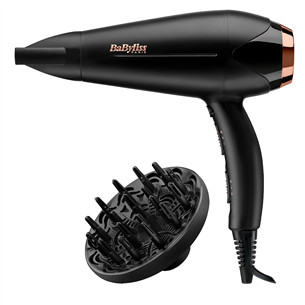 BaByliss Turbo Shine 2200, 2200 W, juodas - Plaukų džiovintuvas D570DE