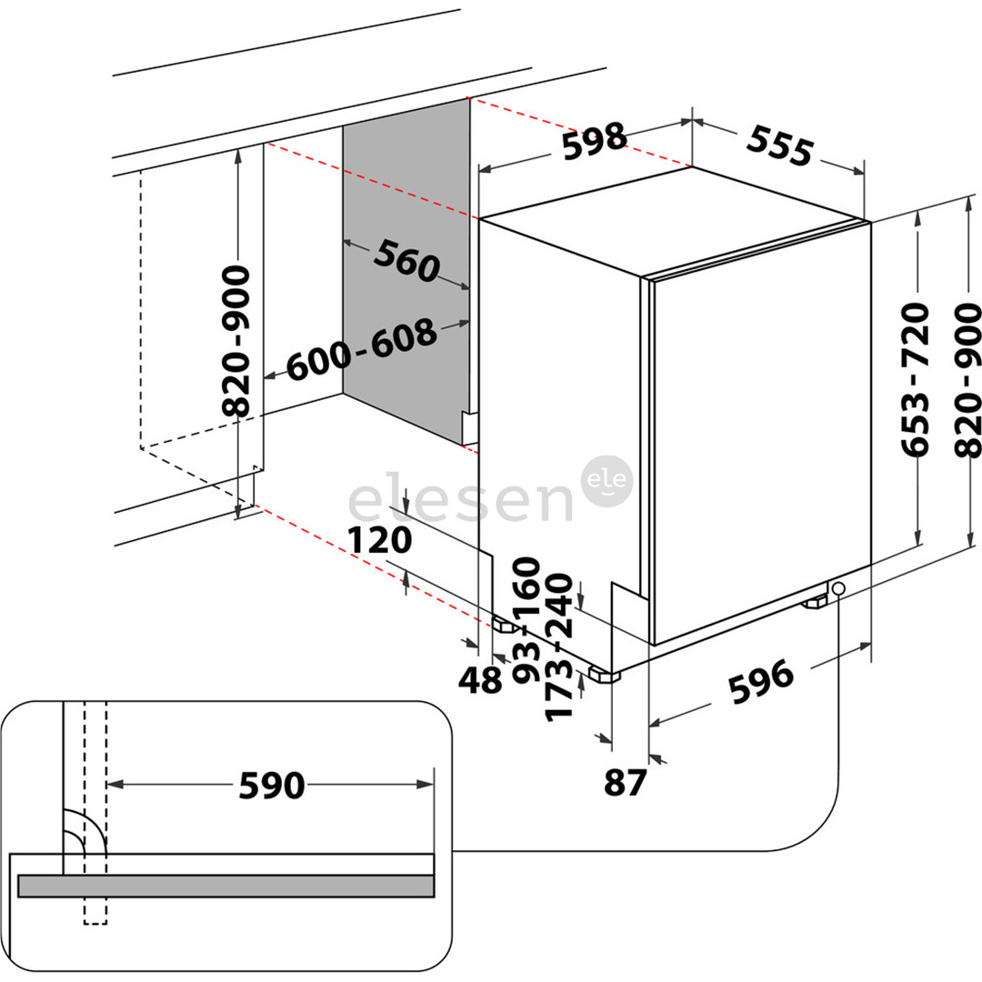Whirlpool, 14 place settings - Built-in Dishwasher