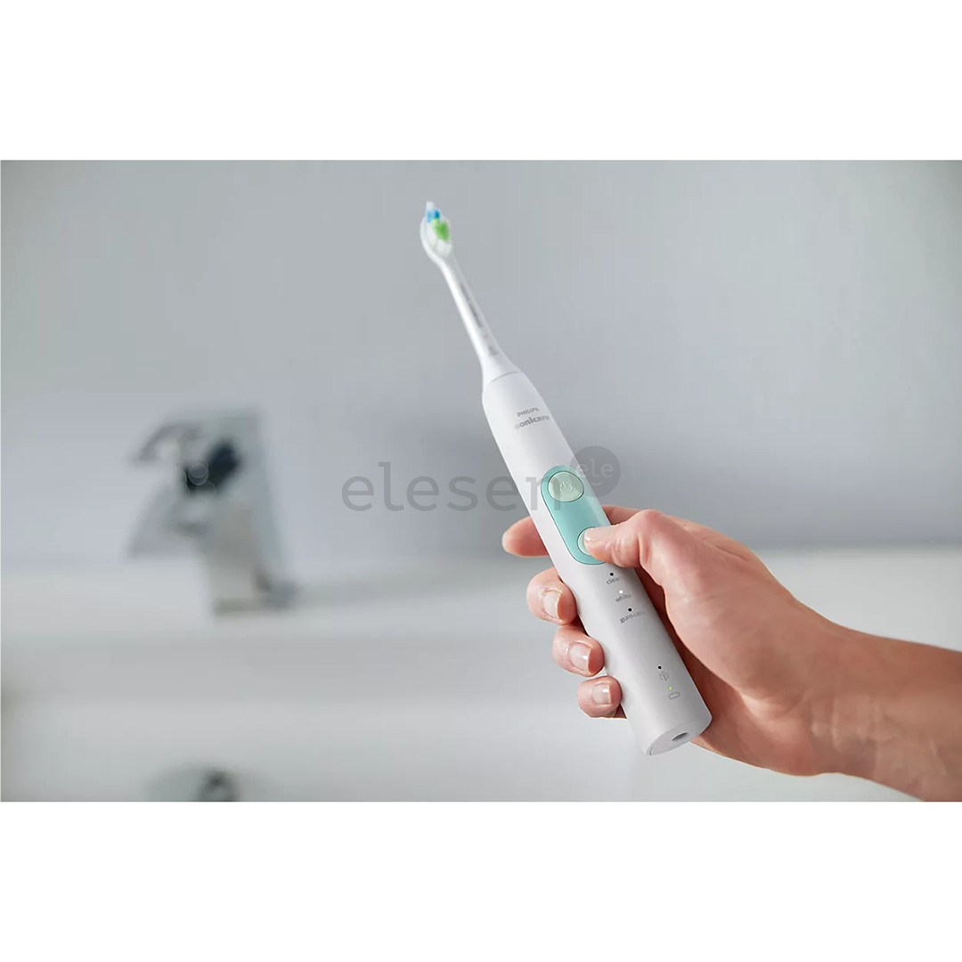 Philips Sonicare ProtectiveClean 5100, su kelioniniu dėklu, baltas /žalias - Elektrinis dantų šepetėlis