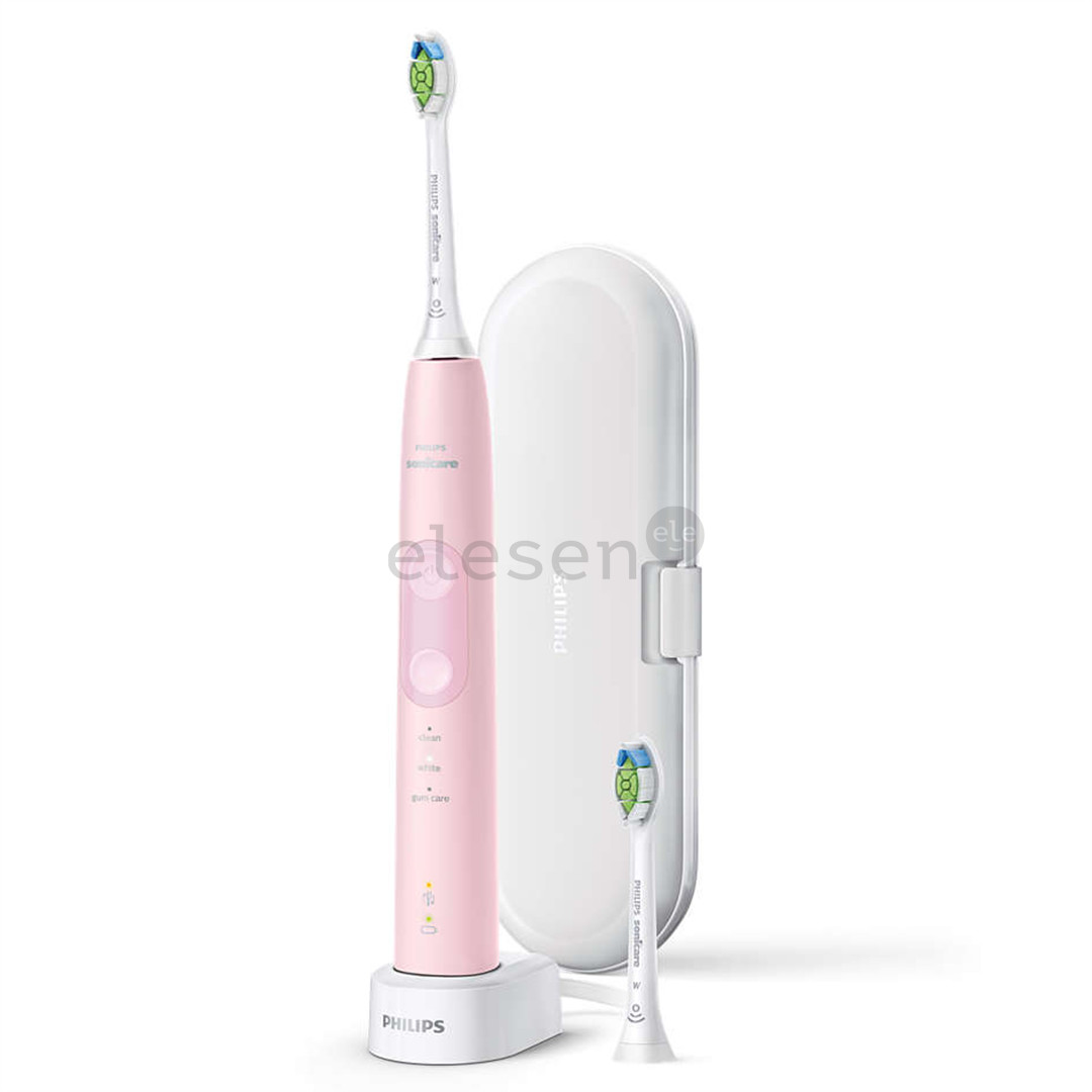 Philips Sonicare ProtectiveClean 5100, su kelioniniu dėklu, baltas/rožinis - Elektrinis dantų šepetėlis