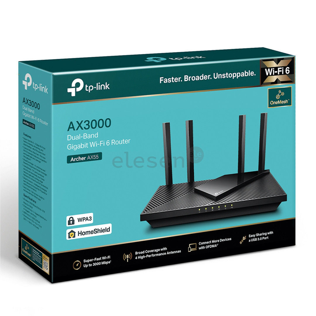 WiFi-роутер TP-Link AX55 AX3000 Dual Band Gigabit Wi-Fi 6 Товар - ARCHERAX55
