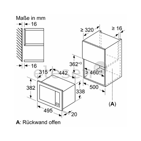 Įmontuojama mikrobangų krosnelė Bosch BFL523MB3