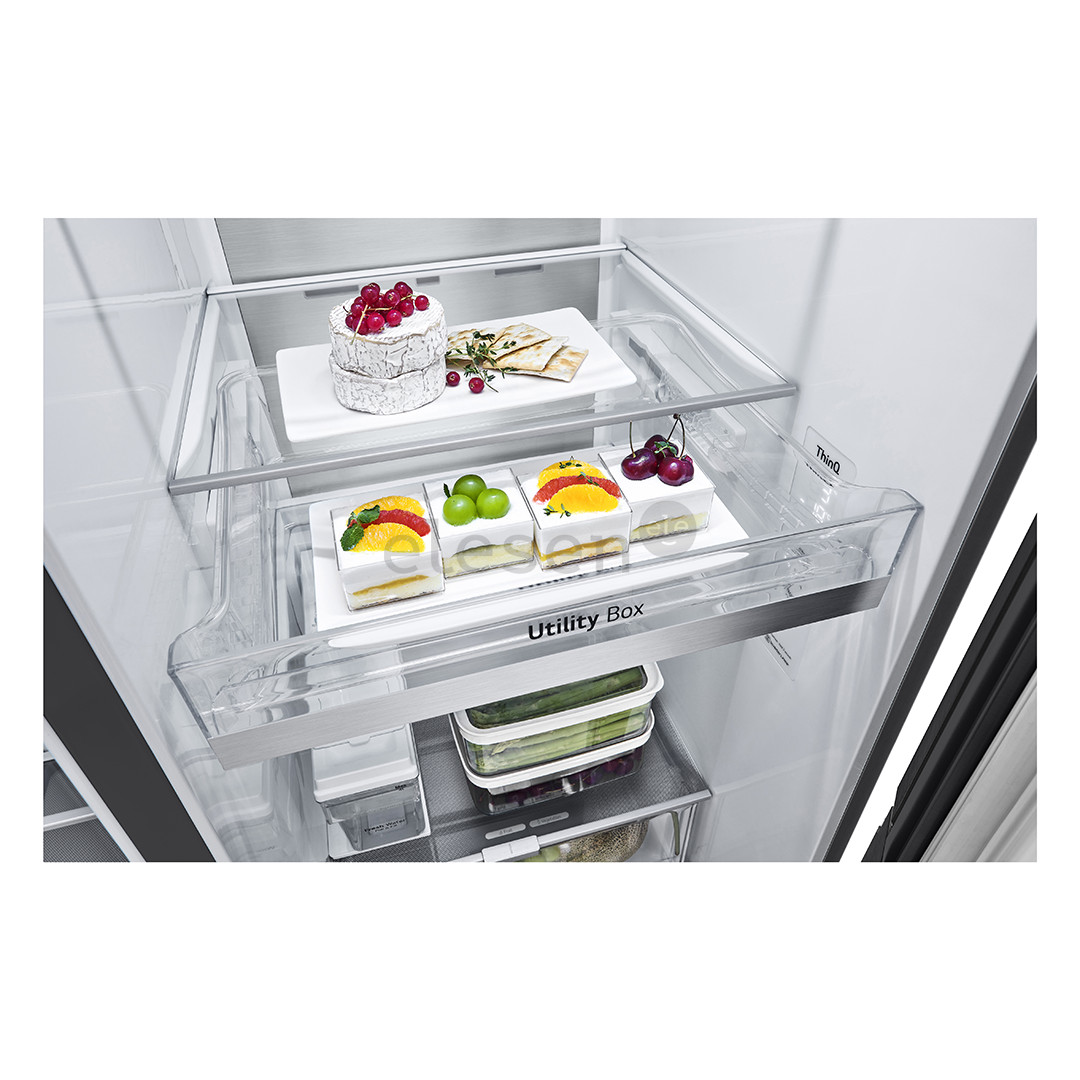 LG, InstaView, vandens ir ledo aparatas, 635 L, aukštis 179 cm, juodas - SBS Šaldytuvas