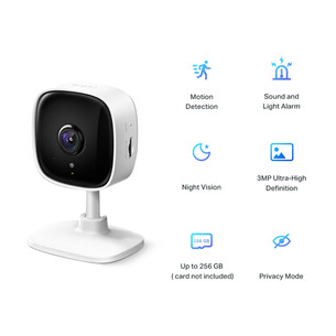 TP-Link Tapo C110, 3 MP, WiFi, naktinis matymas, balta - Stebėjimo kamera