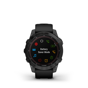 Išmanusis laikrodis Garmin fenix 7 Solar, 47 mm, black DLC Titanium/Black silicone band