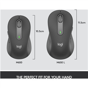 Logitech Signature M650 L, silent, juoda - Belaidė pelė