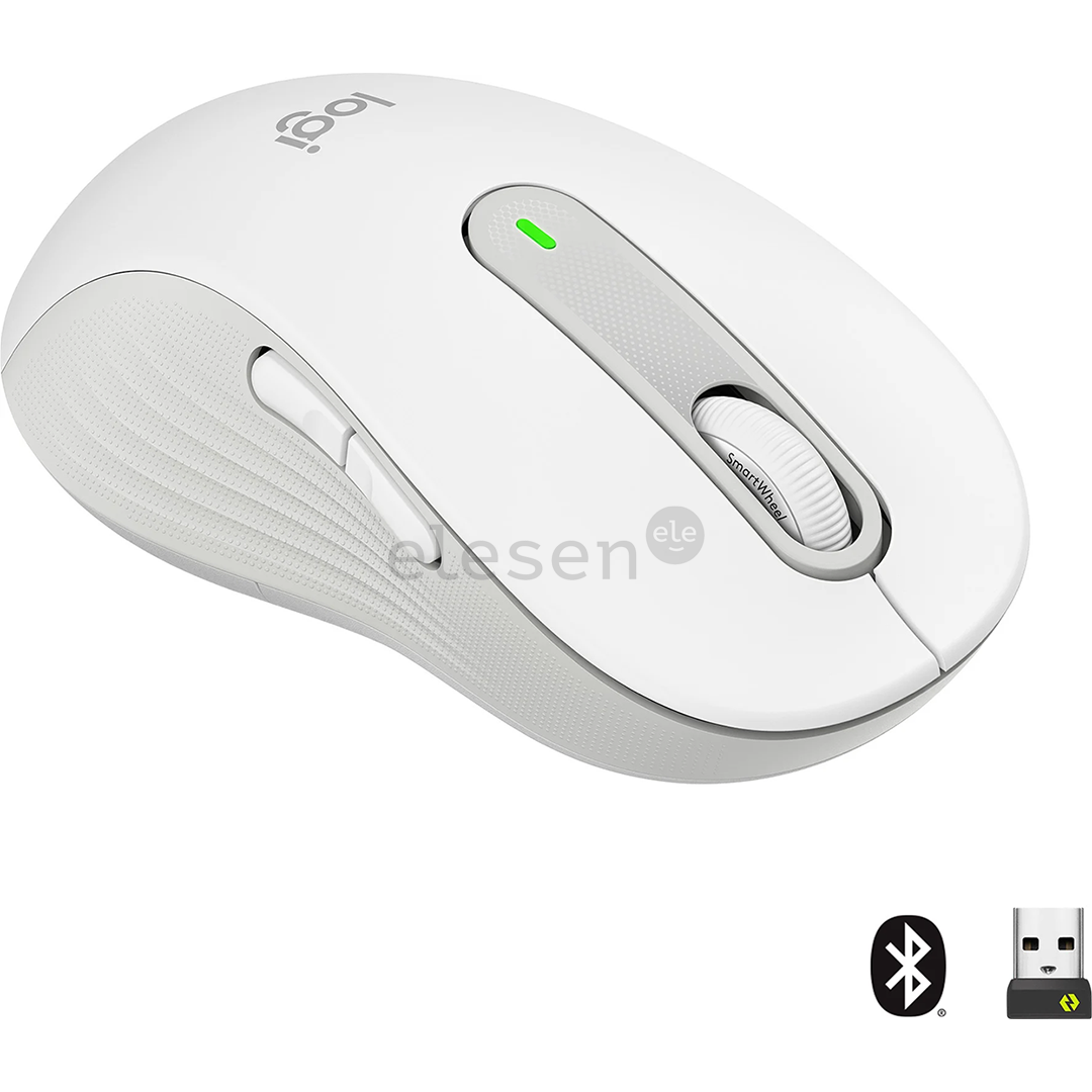 Logitech Signature M650 L, left handed, silent, white - Wireless Optical Mouse