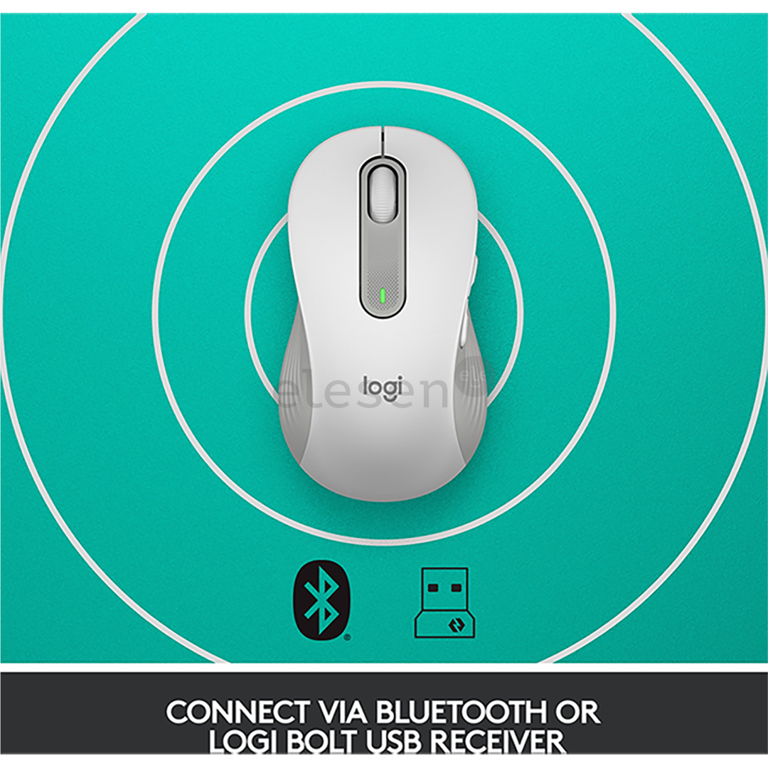 Logitech Signature M650 L, left handed, silent, white - Wireless Optical Mouse