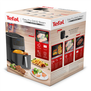 Tefal Easy Fry & Steam, 1700 W, 3in1, juoda - Karšto oro gruzdintuvė