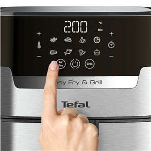 Tefal Easy Fry & Grill, 1400 W, nerūdijančio plieno/juoda - Karšto oro gruzdintuvė