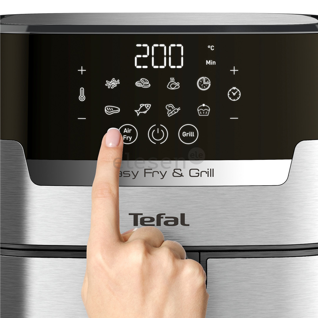 Tefal Easy Fry & Grill, 1400 W, nerūdijančio plieno/juoda - Karšto oro gruzdintuvė