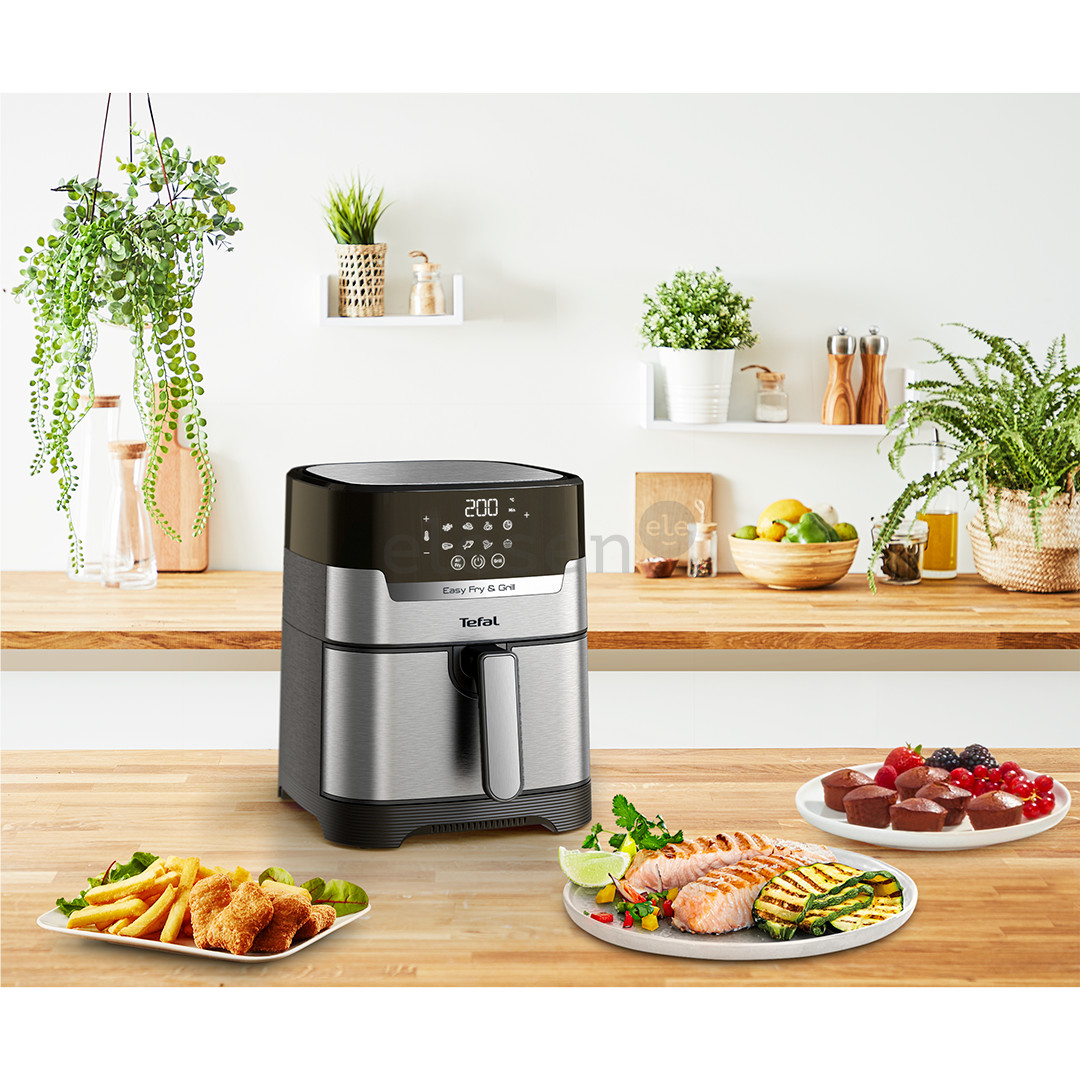 Tefal Easy Fry & Grill, 1400 W, nerūdijančio plieno/juoda - Karšto oro gruzdintuvė