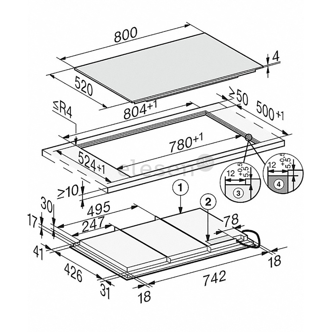 Miele, width 80 cm, frameless, black - Built-in Induction Hob