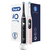 Elektrinis dantų šepetėlis Braun Oral-B iO6 Duo, 2 vnt, Black/Pink Prekė - IO6DUOPB