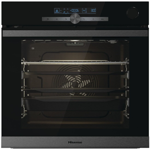 Hisense, pyrolytic cleaning, push buttons, 77 L, black - Built-in Oven Item - BSA66334PG
