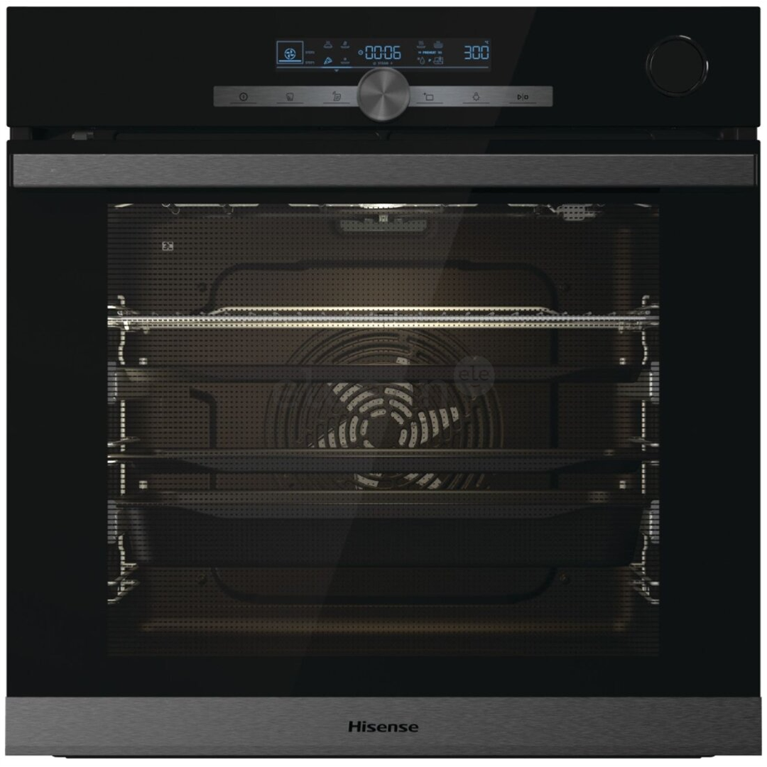 Hisense, pyrolytic cleaning, push buttons, 77 L, black - Built-in Oven Item - BSA66334PG
