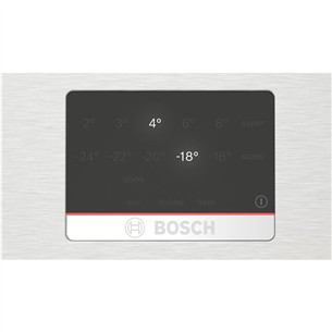 Bosch, NoFrost, 363 L, aukštis 203 cm, nerūdijančio plieno - Šaldytuvas