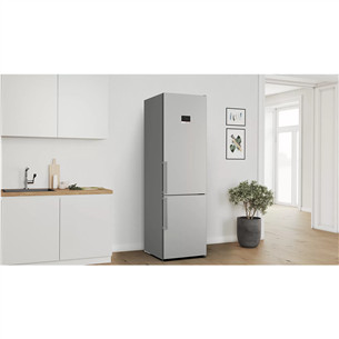 Bosch, NoFrost, 363 L, aukštis 203 cm, nerūdijančio plieno - Šaldytuvas