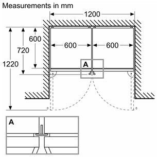 Bosch, NoFrost, 363 L, aukštis 203 cm, nerūdijančio plieno - Šaldytuvas