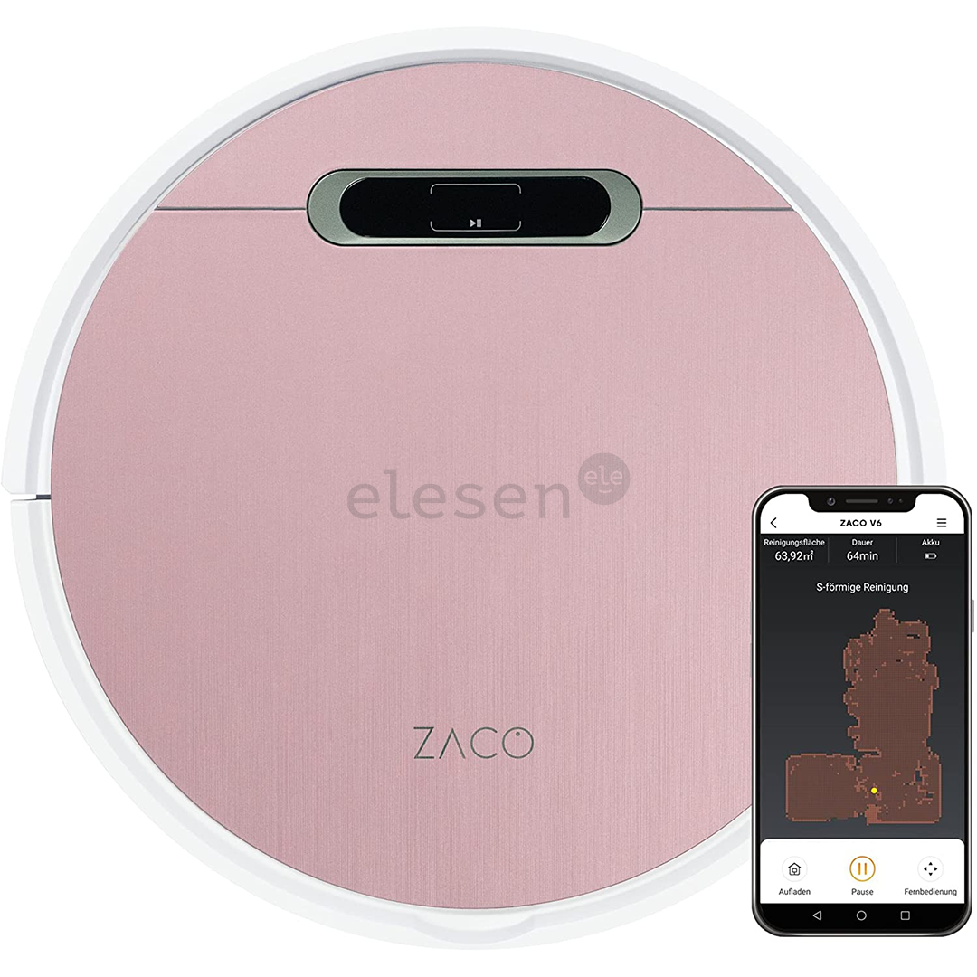 Zaco V6, vacuuming and mopping, pink - Robot vacuum cleaner Item - 501907