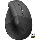 Pelė Logitech Lift Vertical Ergonomic, 910-006473, Juoda