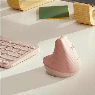 Logitech Lift Vertical Ergonomic Mouse, silent, pink - Wireless Optical Mouse Item - 910-006478