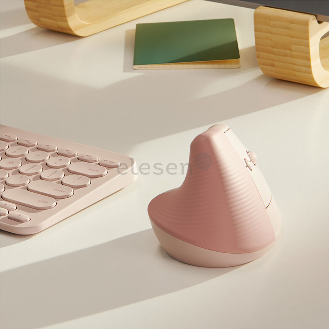 Logitech Lift Vertical Ergonomic Mouse, silent, pink - Wireless Optical Mouse